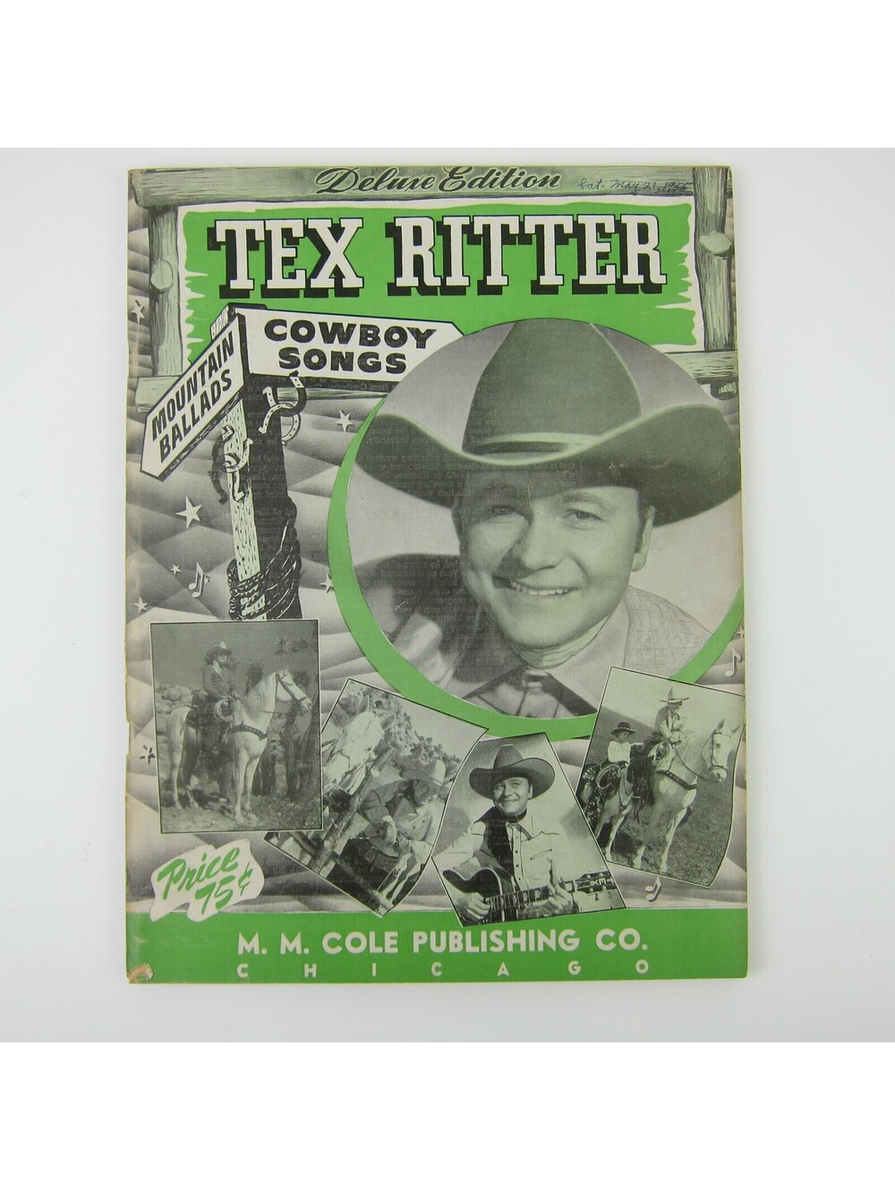 Tex Ritter Sheet Music Cowboy Songs & Mountain Ballads Songbook Vintage 1941